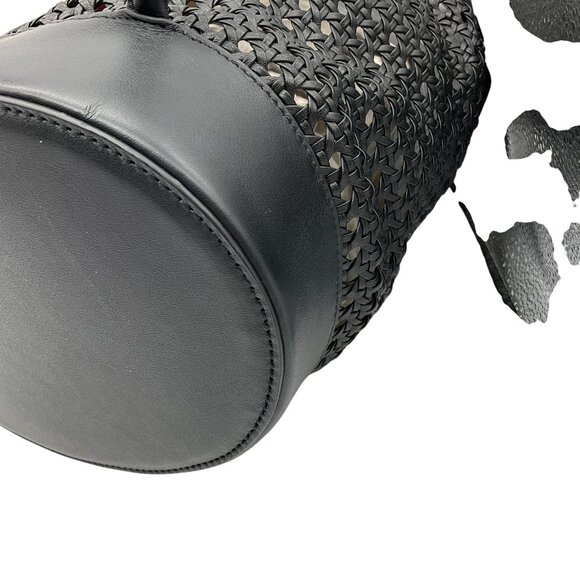 Cult Gaia Black Fifi Woven Leather Mini Backpack main image 7